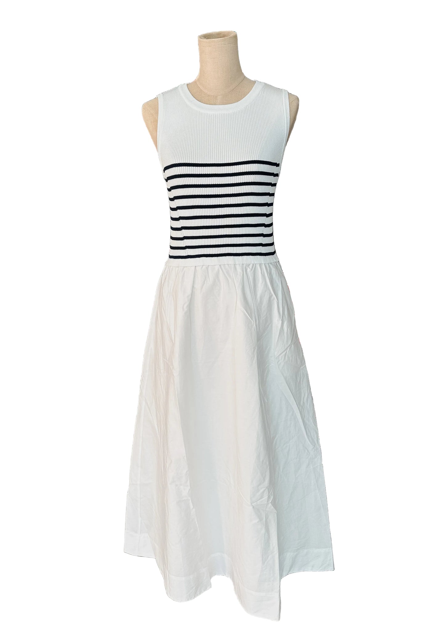 WHITE/NAVY STRIPED TANK DRESS