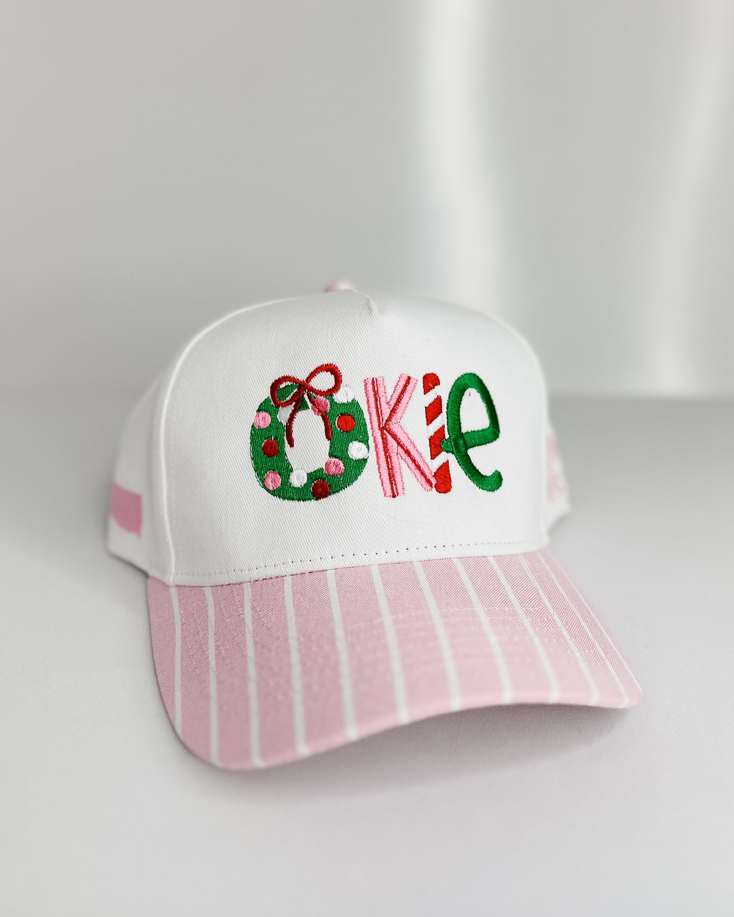 PINK STRIPED HAT - OKIE CHRISTMAS