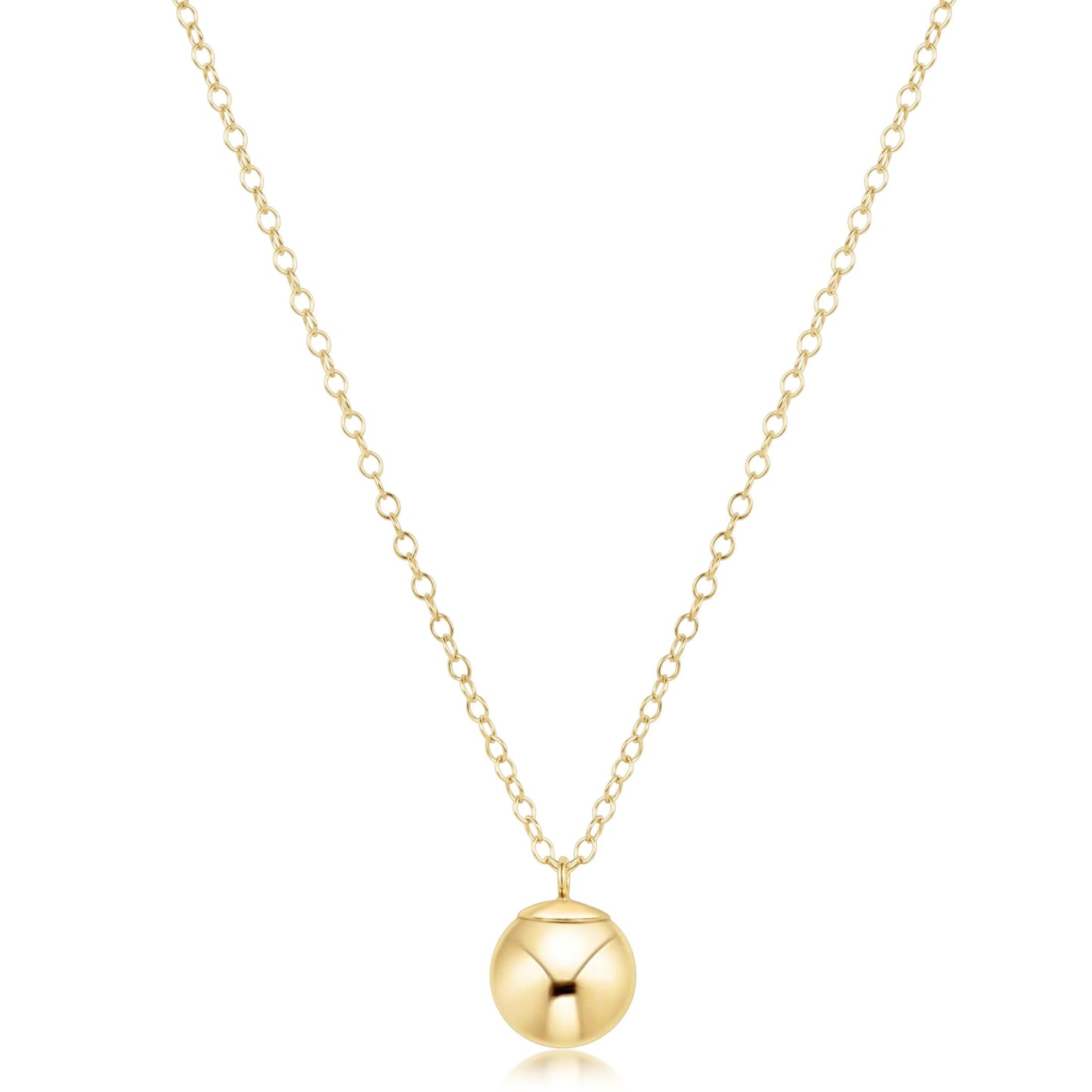 16" NECKLACE GOLD - CLASSIC GOLD 10MM CHARM