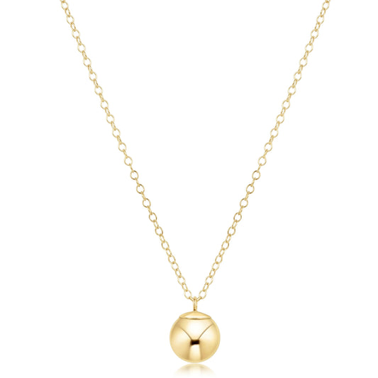16" NECKLACE GOLD - CLASSIC GOLD 10MM CHARM