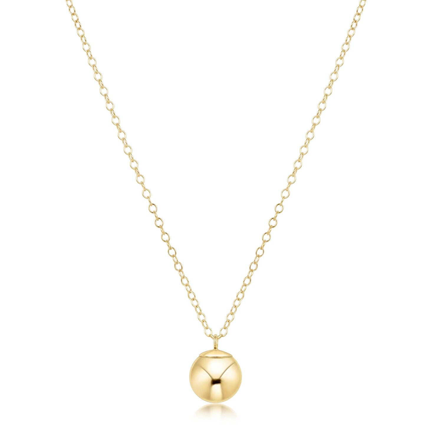 16" NECKLACE GOLD - CLASSIC GOLD 8MM CHARM