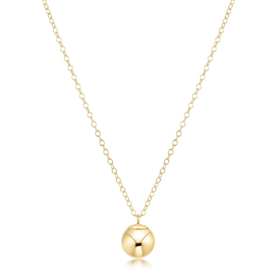 16" NECKLACE GOLD - CLASSIC GOLD 8MM CHARM