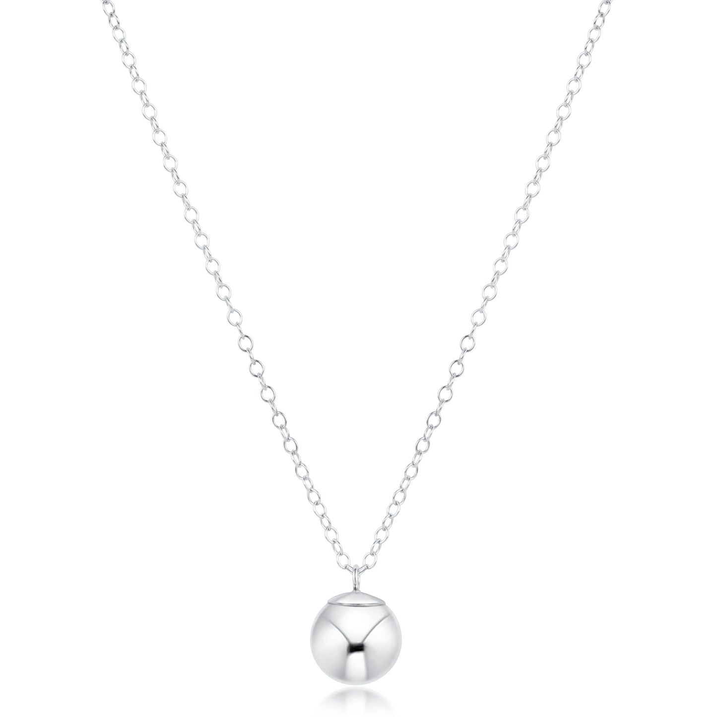 16" NECKLACE STERLING - CLASSIC STERLING 10MM CHARM