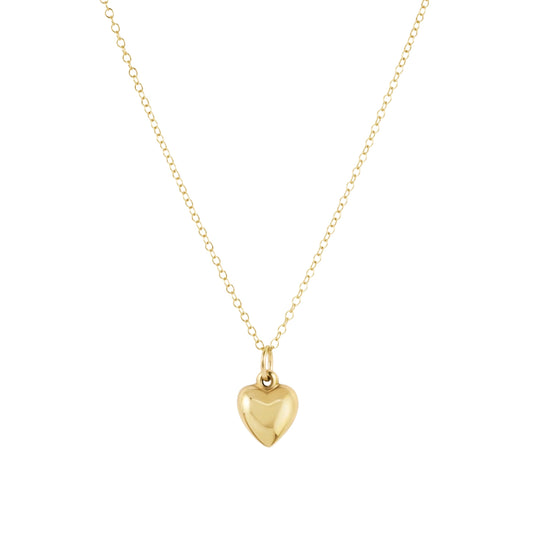 16" NECKLACE MIXED METAL - LOVE PLUSH SMALL GOLD CHARM