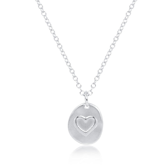 16" NECKLACE STERLING - INSPIRE LOVE SMALL STERLING DISC