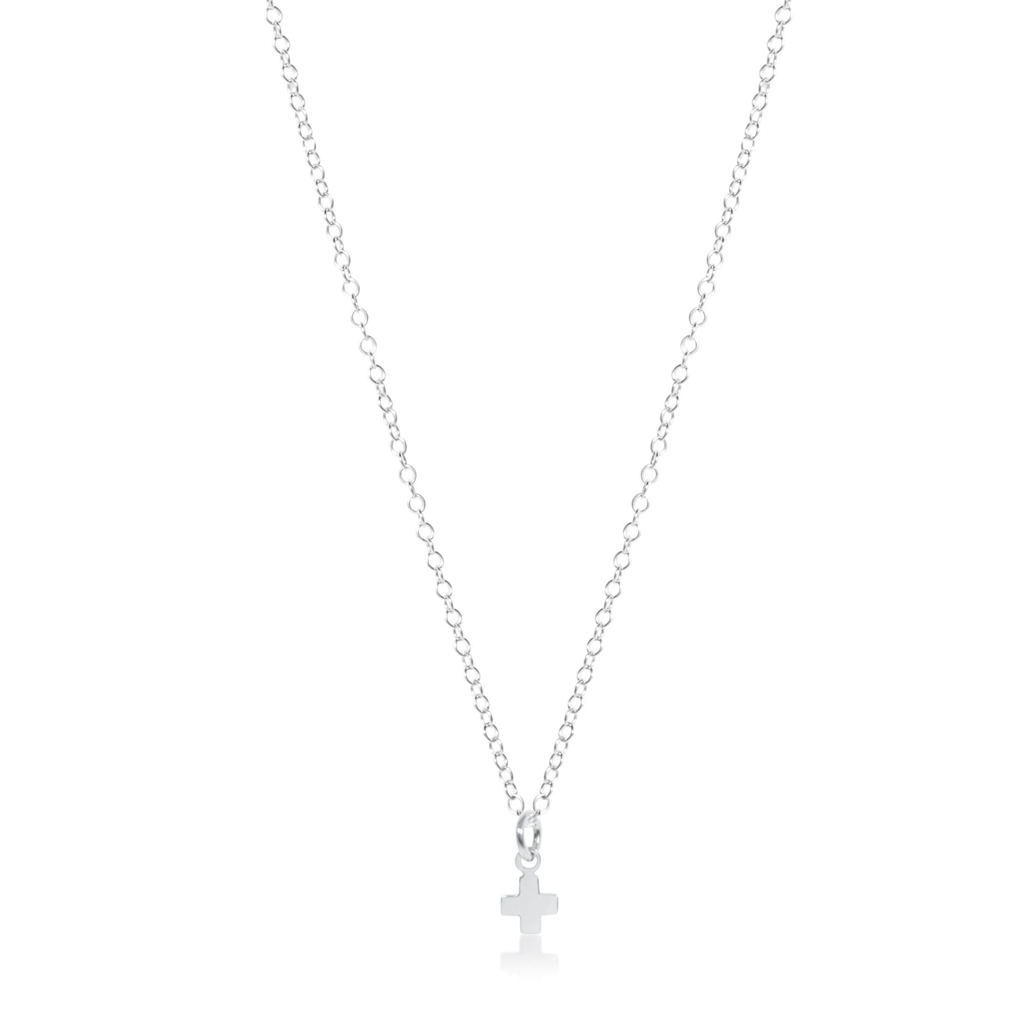 16" NECKLACE STERLING  - SIGNATURE CROSS SMALL STERLING CHARM