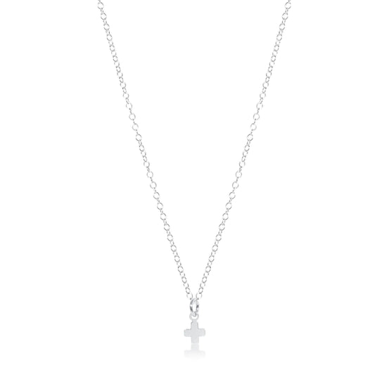 16" NECKLACE STERLING  - SIGNATURE CROSS SMALL STERLING CHARM