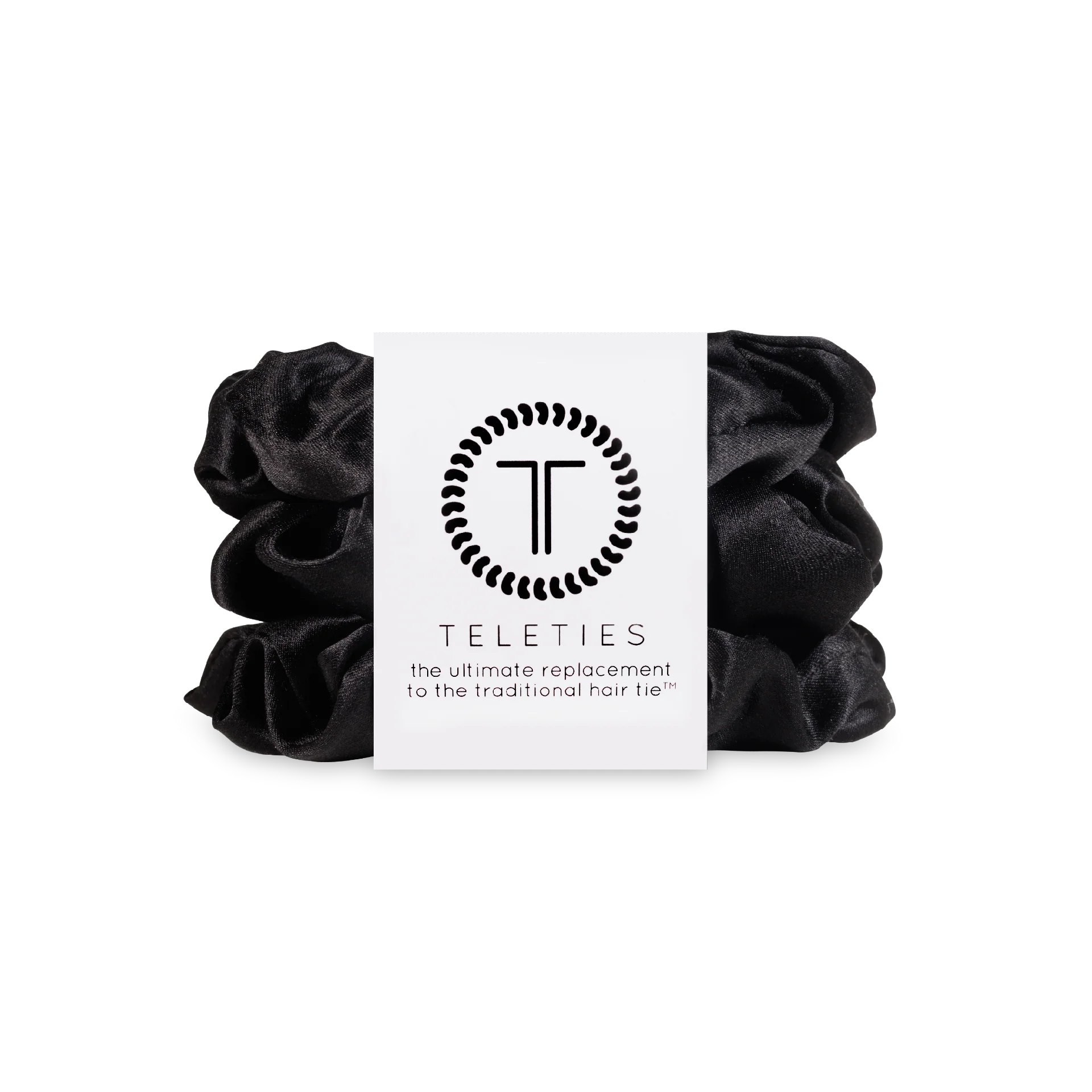 Jet Black Large Silk Scrunchies