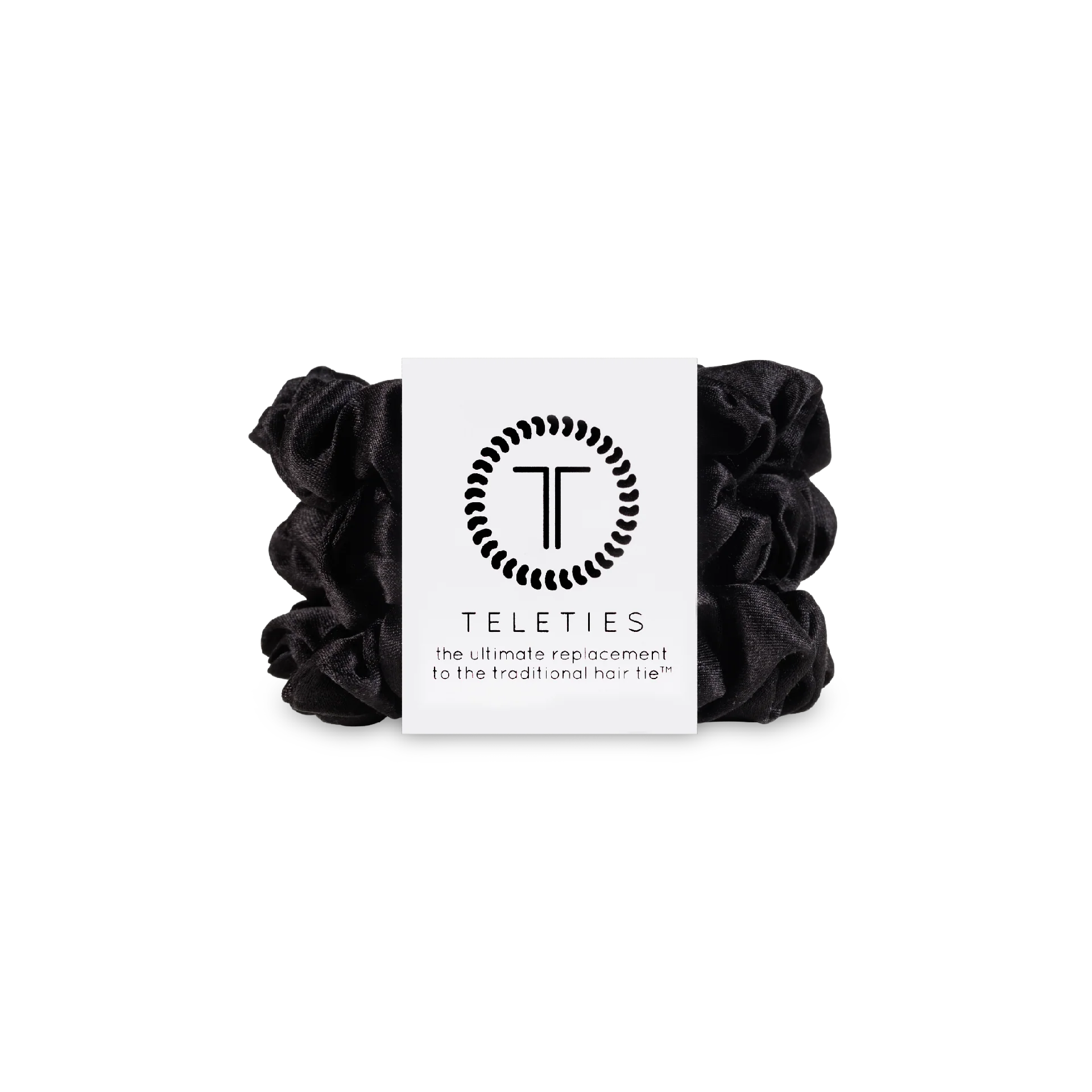 Jet Black Small Silk Scrunchies