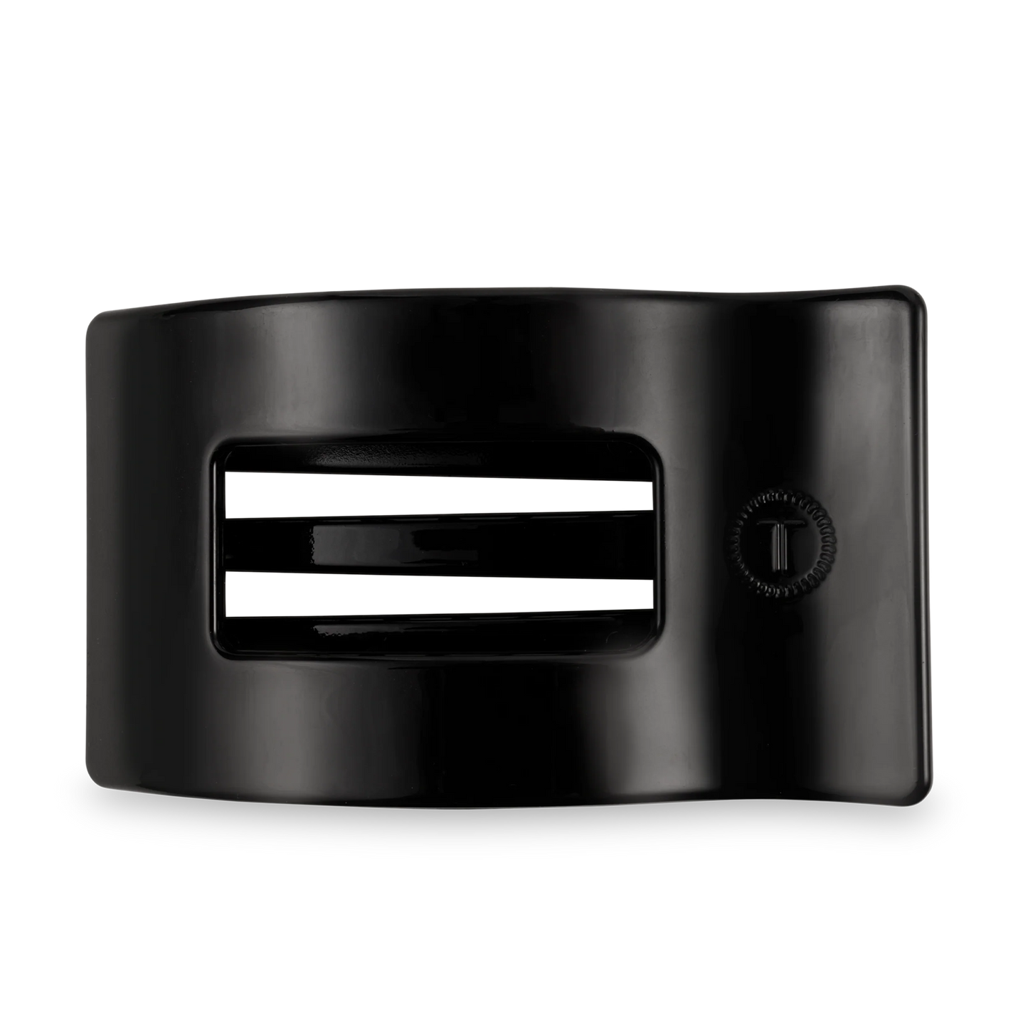 Jet Black Large Flat Rectangle Hair Clip