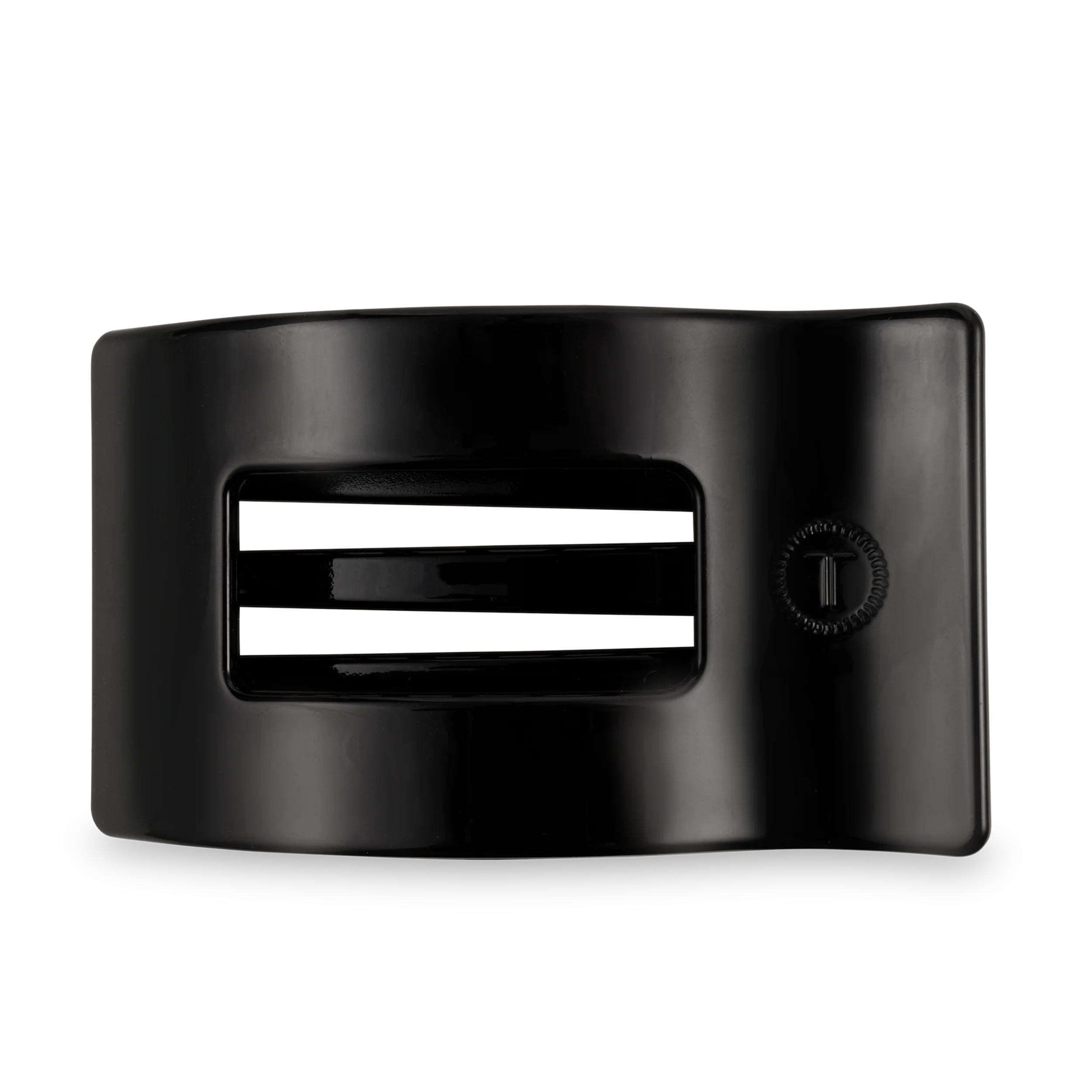 Jet Black Large Flat Rectangle Hair Clip