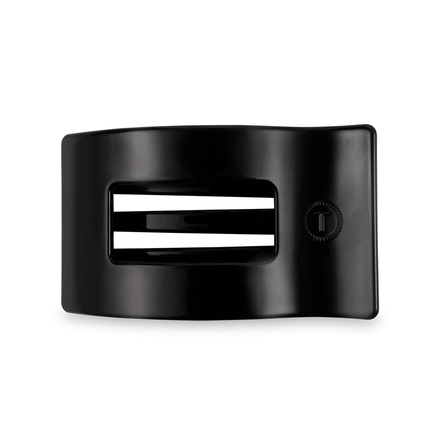Jet Black Medium Flat Rectangle Hair Clip