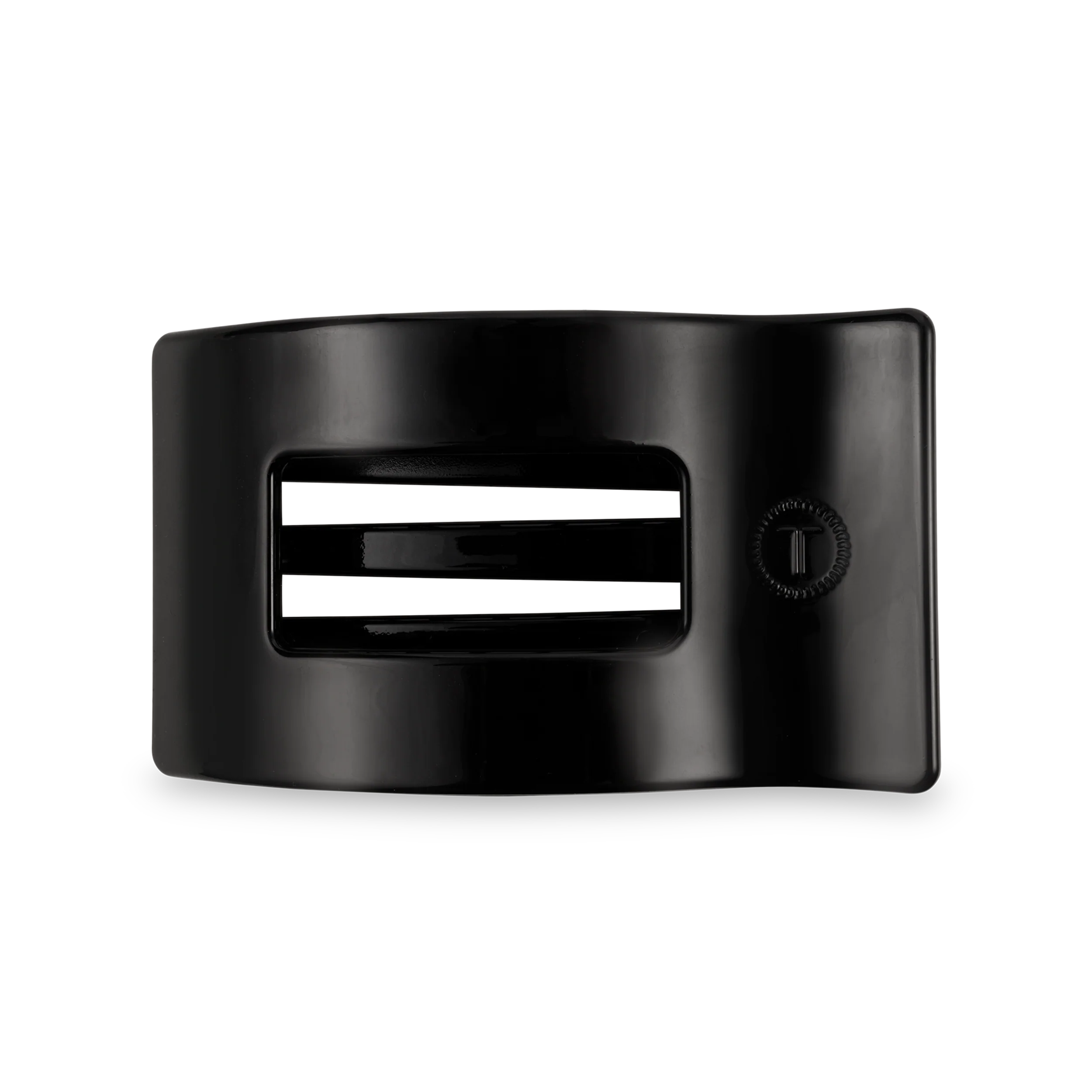 Jet Black Medium Flat Rectangle Hair Clip