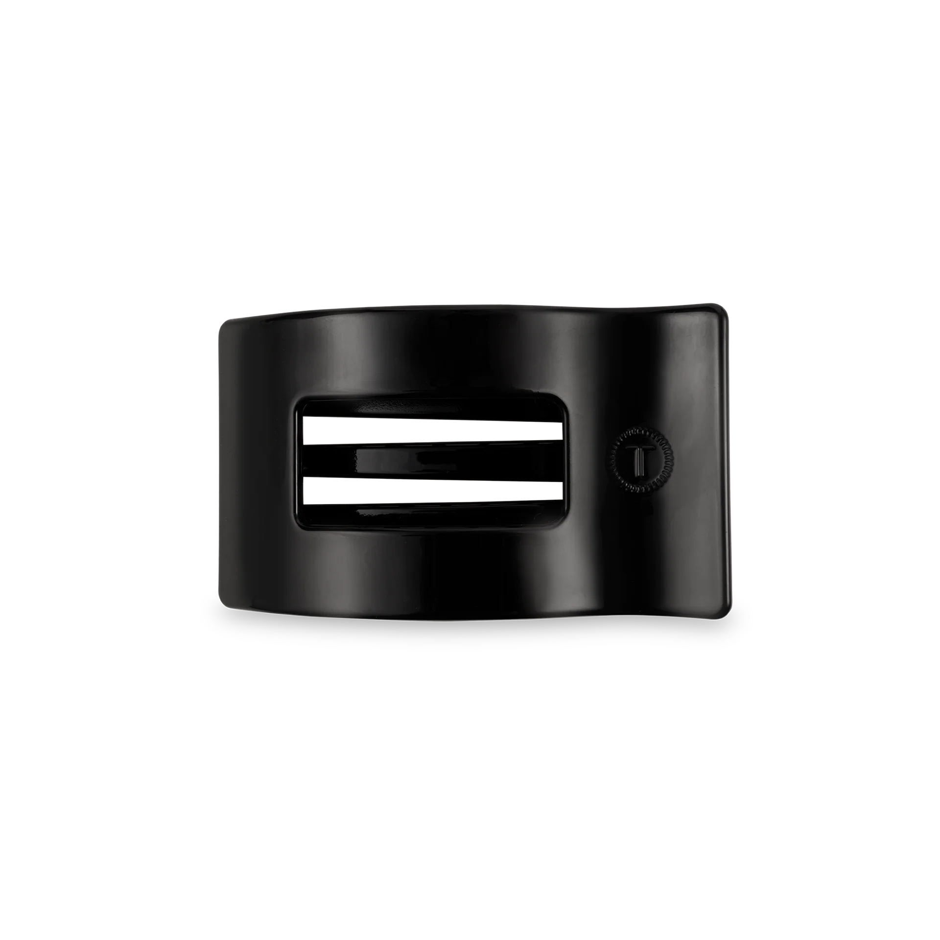 Jet Black Small Flat Rectangle Hair Clip