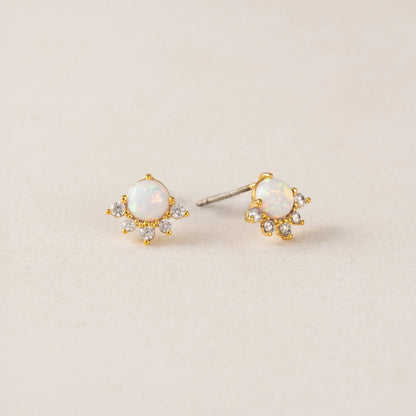 JUNO STUD EARRINGS - GOLD/OPAL