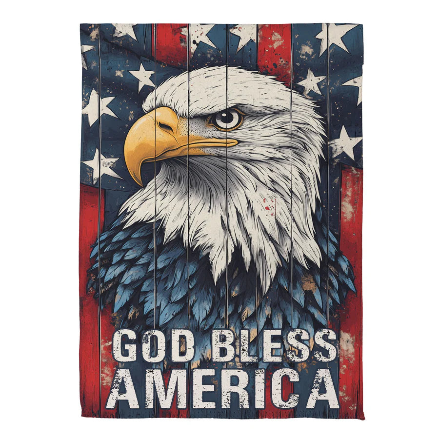 GOD BLESS AMERICA EAGLE HOUSE FLAG