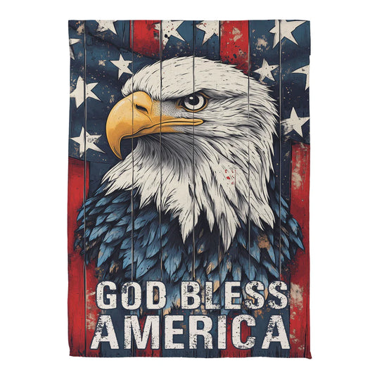 GOD BLESS AMERICA EAGLE HOUSE FLAG