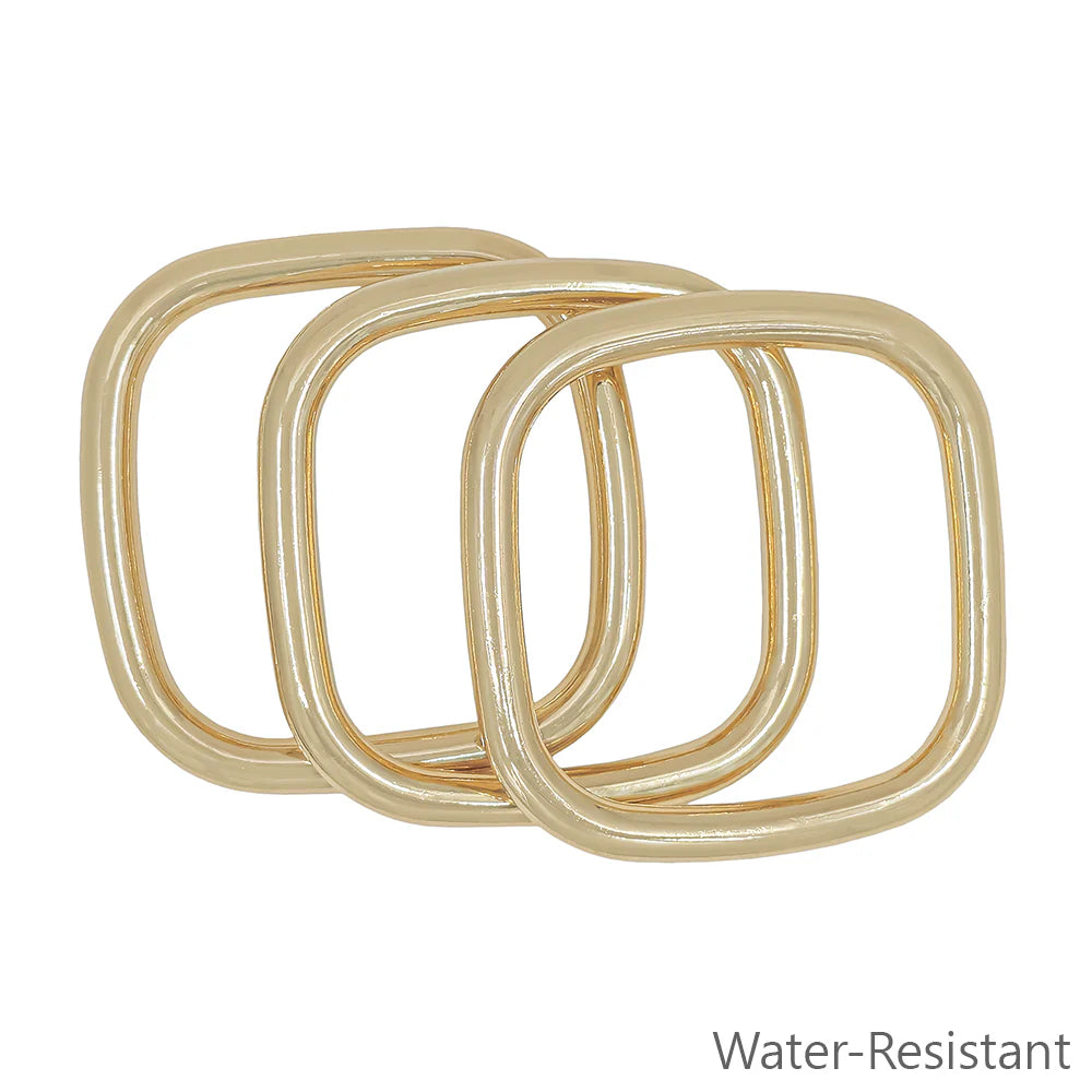 Gold Square Bangle Set of 3 Bracelets