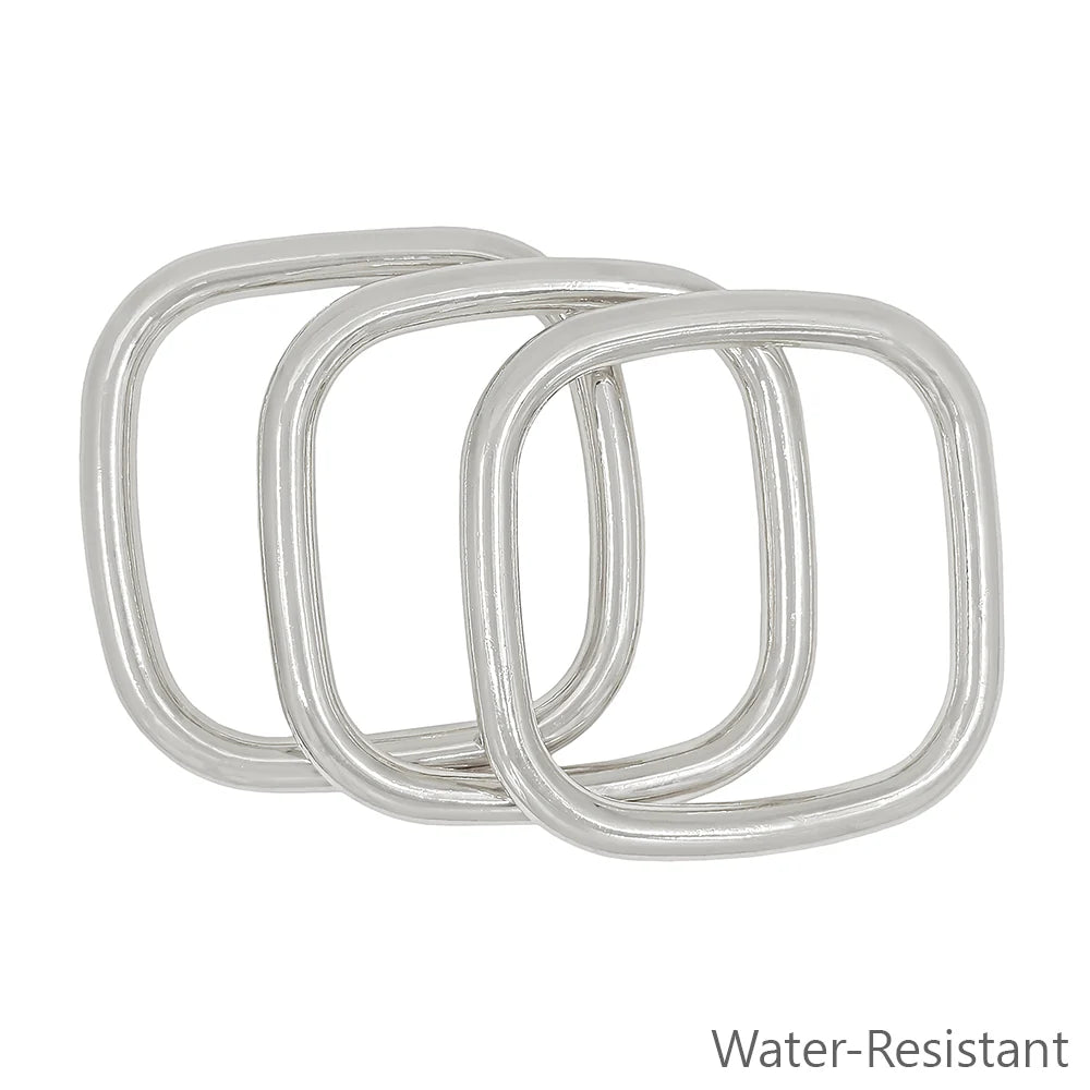 Silver Square Bangle Set of 3 Bracelets