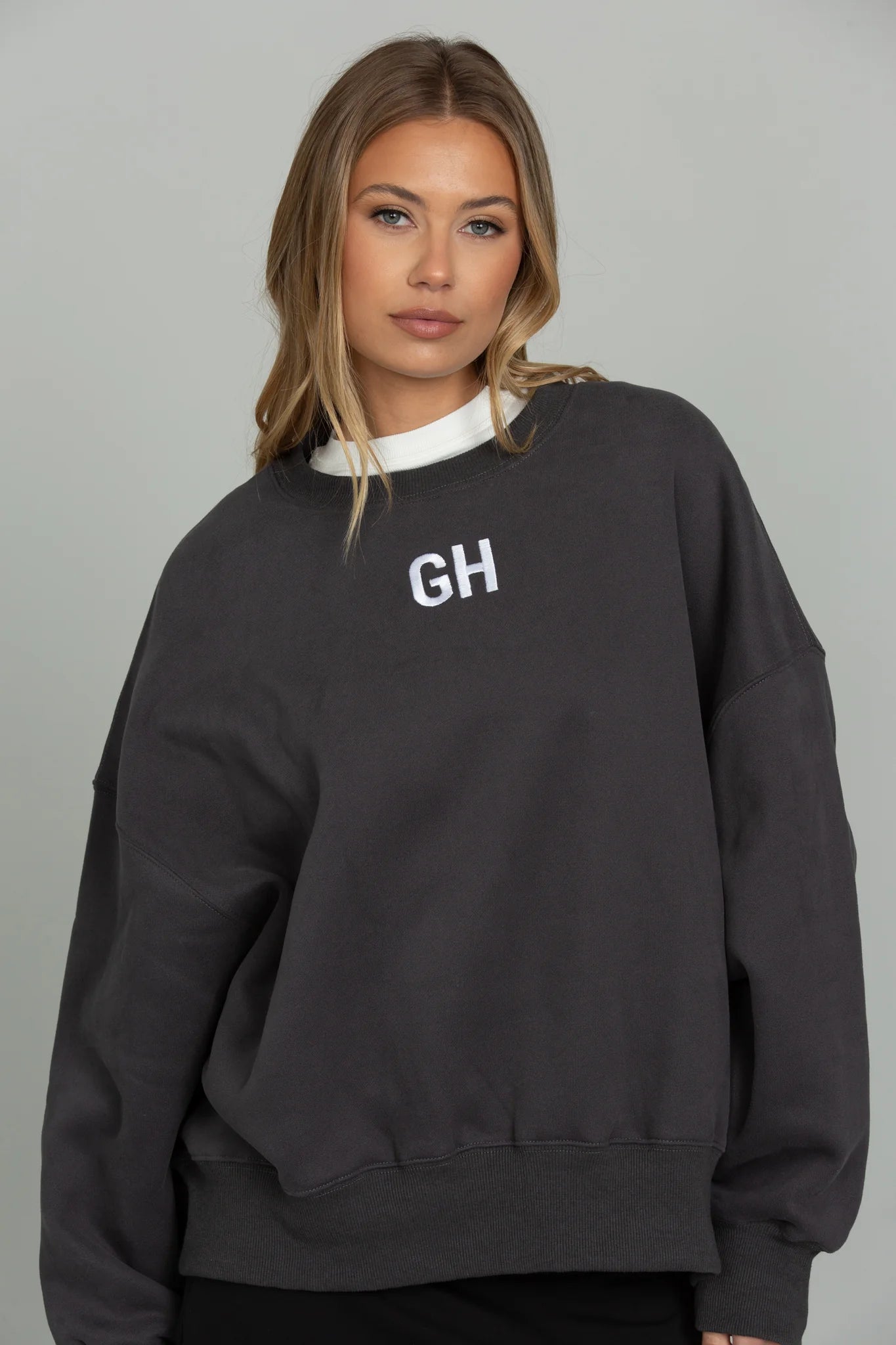 OFF BLACK GH EMBROIDERED SWEATSHIRT