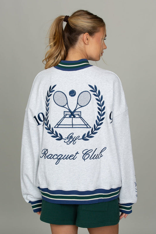 HEATHER GREY PREP COURTSIDE MOCK NECK