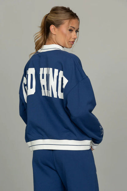 AZURE PREP STRIPE MOCK NECK