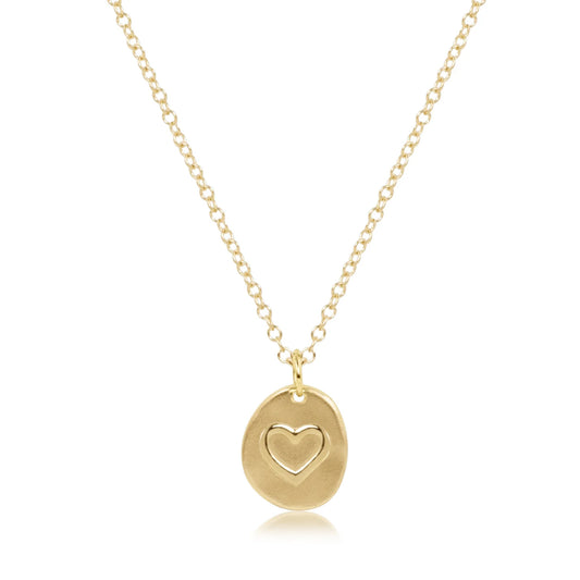 16" NECKLACE GOLD - INSPIRE LOVE SMALL GOLD DISC