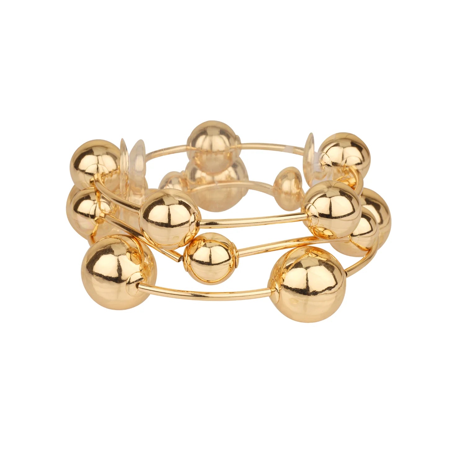 Gold 8MM and Wired Stretch Bracelet Set