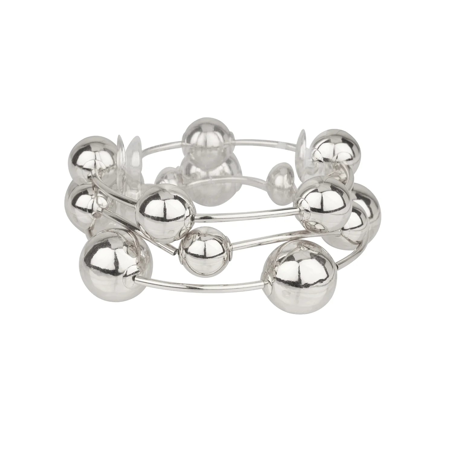 Silver 8MM and Wired Stretch Bracelet Set