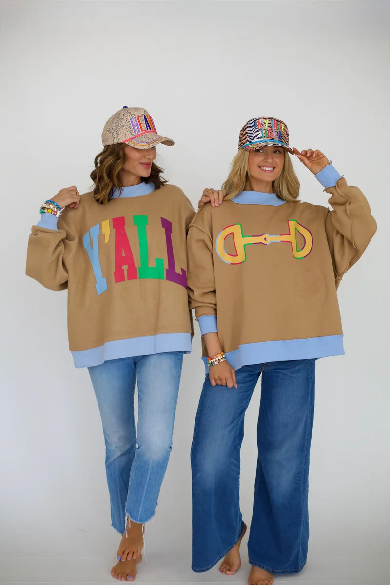Y'ALL 2-SIDED MOCK SWEATSHIRT