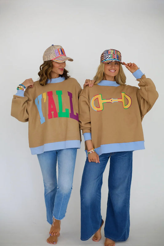 Y'ALL 2-SIDED MOCK SWEATSHIRT