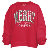 CHRISTMAS "MERRY LITTLE DOTS" CREWNECK BLOUSANT OVERSIZED FLEECE - RED