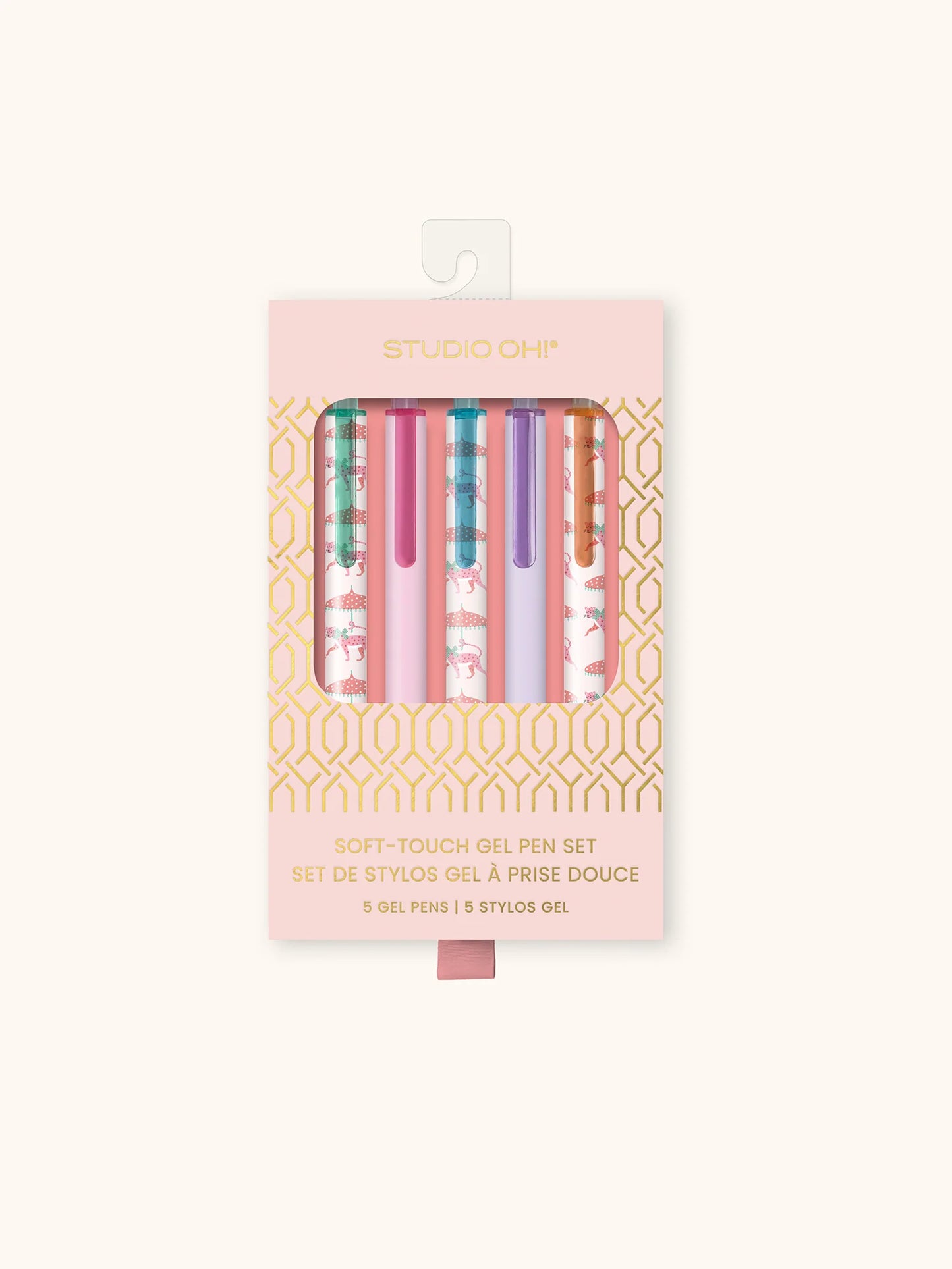 LEOPARD ON PARADE SOFT-TOUCH GEL PEN SET