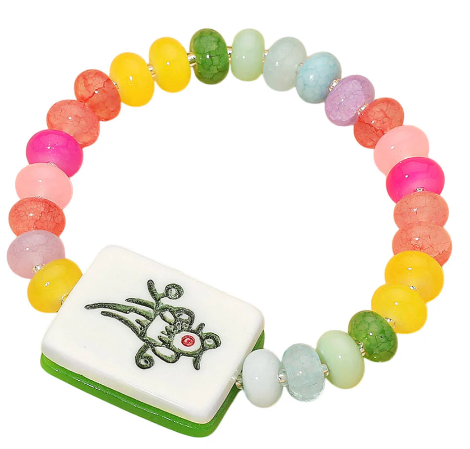 MULTI COLOR MAHJONG BIRD BAM BRACELET