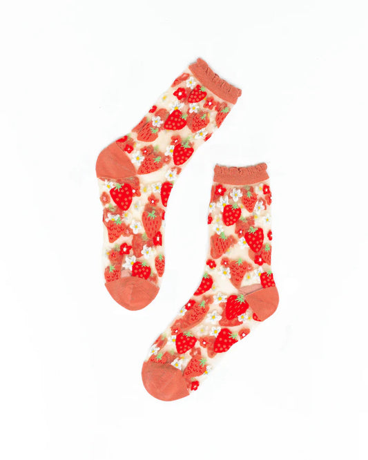 SOCK CANDY - STRAWBERRY DAISY RUFFLE