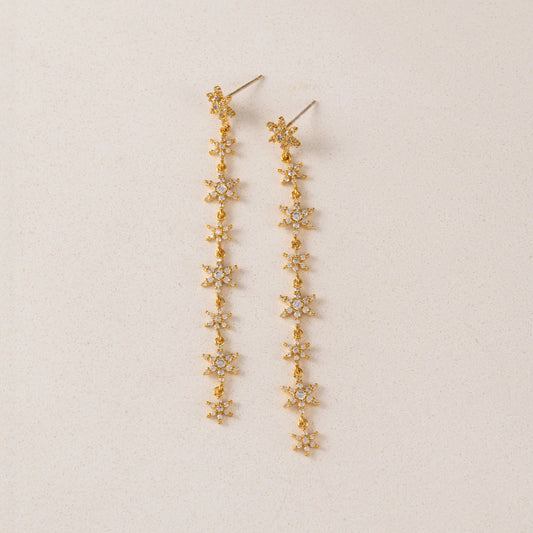 SOL CZ DROP STUD EARRINGS - GOLD