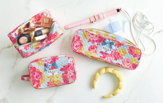 QUILTED HAIR TOOL BAG - ROSES