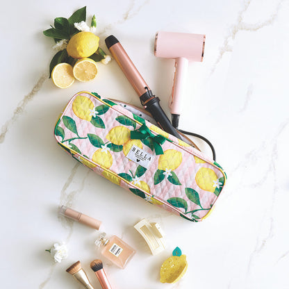 QUILTED HAIR TOOL BAG - LEMON
