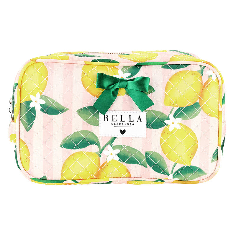 QUILTED COSMETIC BAG - LEMONS