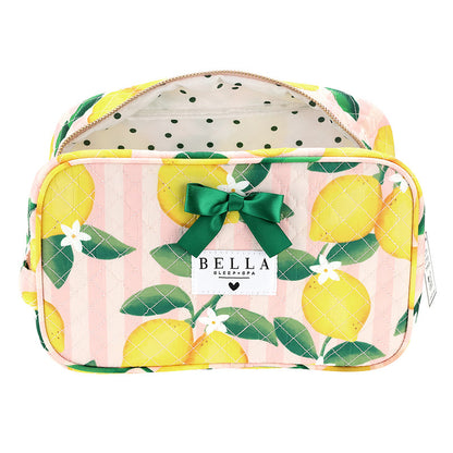 QUILTED COSMETIC BAG - LEMONS