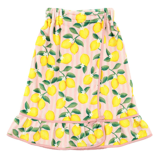 SPA WRAP - PINK STRIPES AND LEMONS
