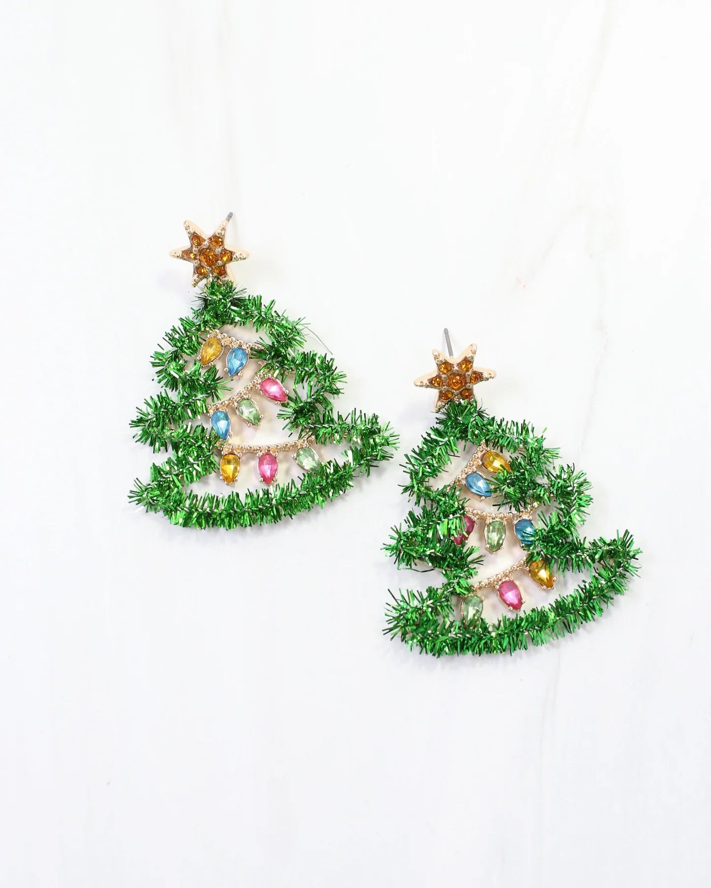 TIS THE SEASON TINSEL TREE EARRING
