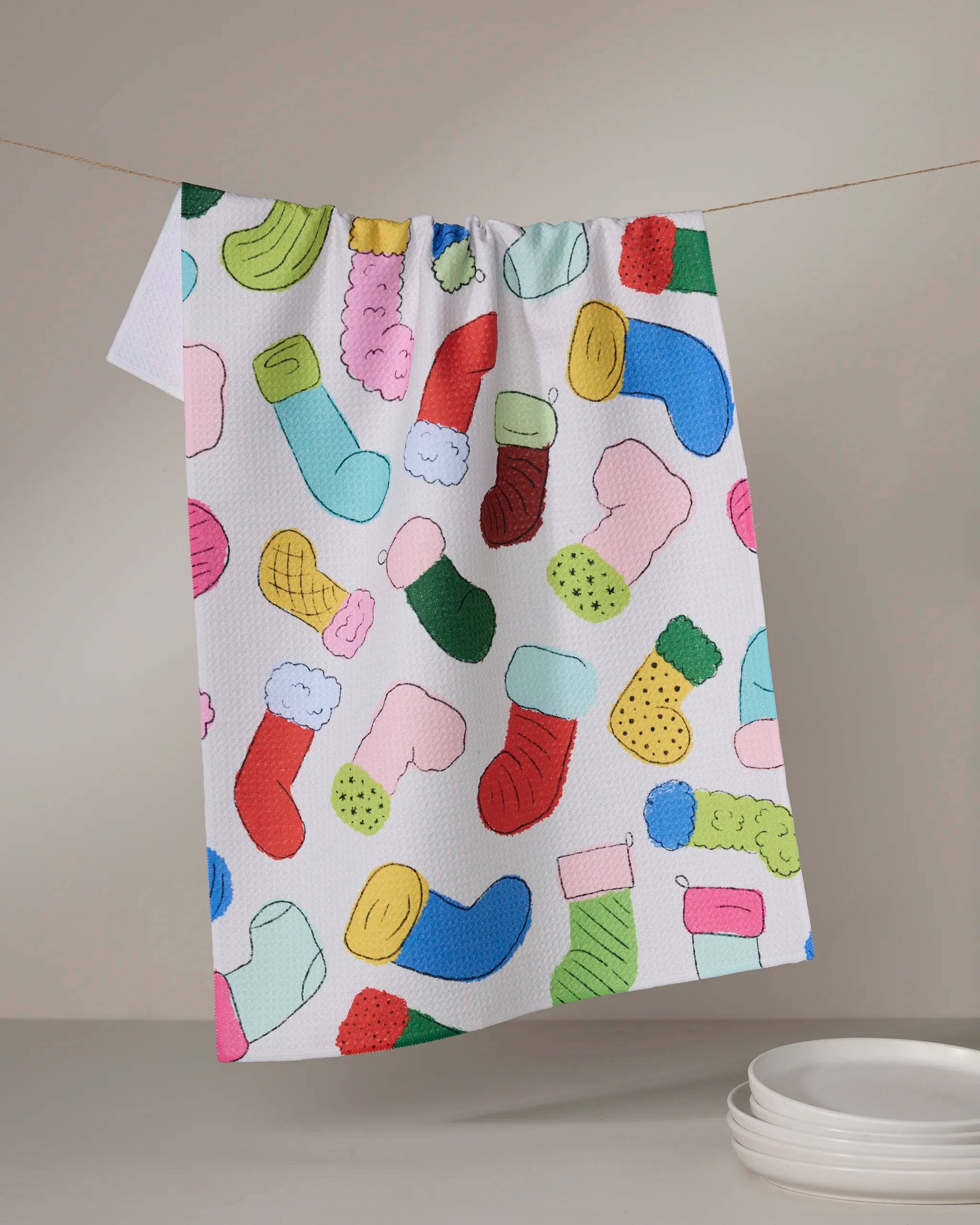 GEOMETRY KITCHEN TEA TOWELS - HOLIDAY