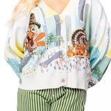 Multi Thanksgiving Parade Button Up Cardigan 