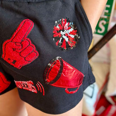 Black & Red Icon Gameday Queen Shorts
