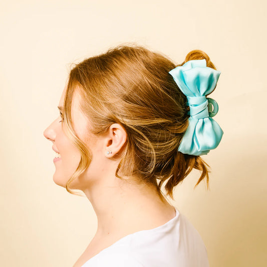 SATIN BOW CLAW CLIP