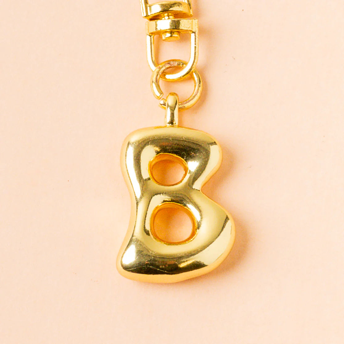 GOLD BUBBLE LETTER KEYCHAIN