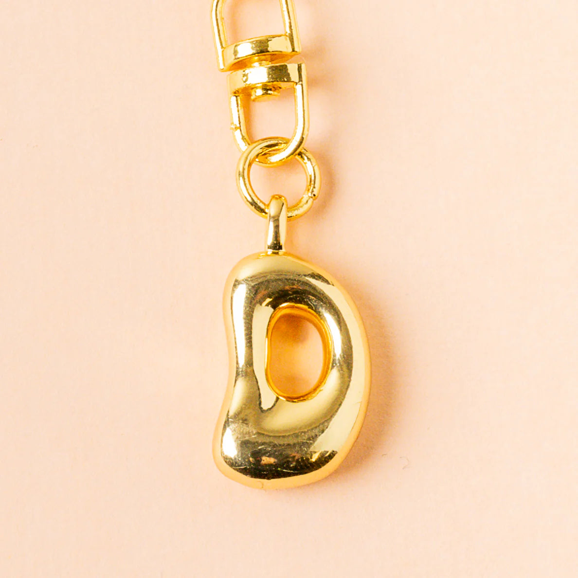 GOLD BUBBLE LETTER KEYCHAIN