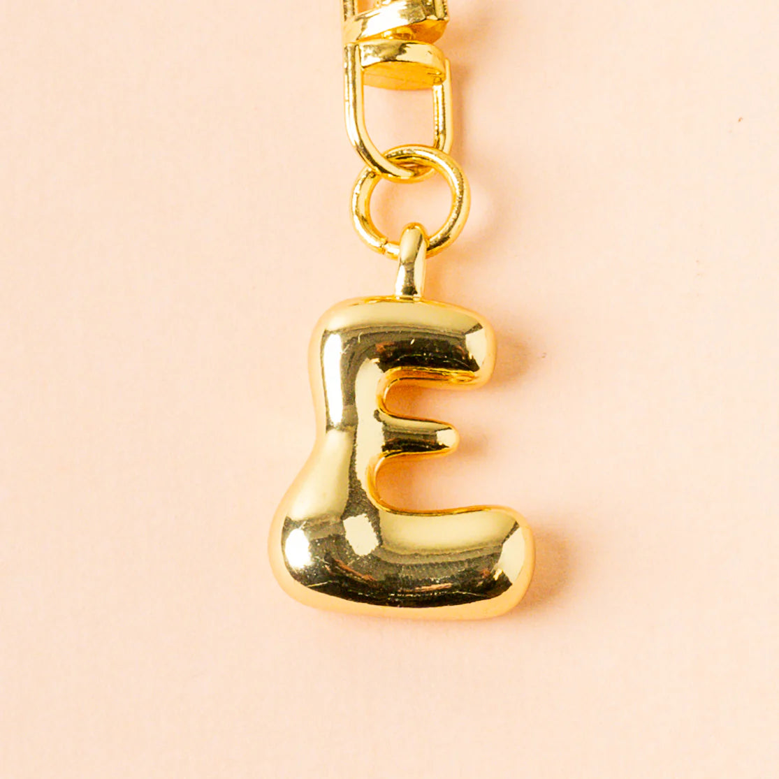 GOLD BUBBLE LETTER KEYCHAIN