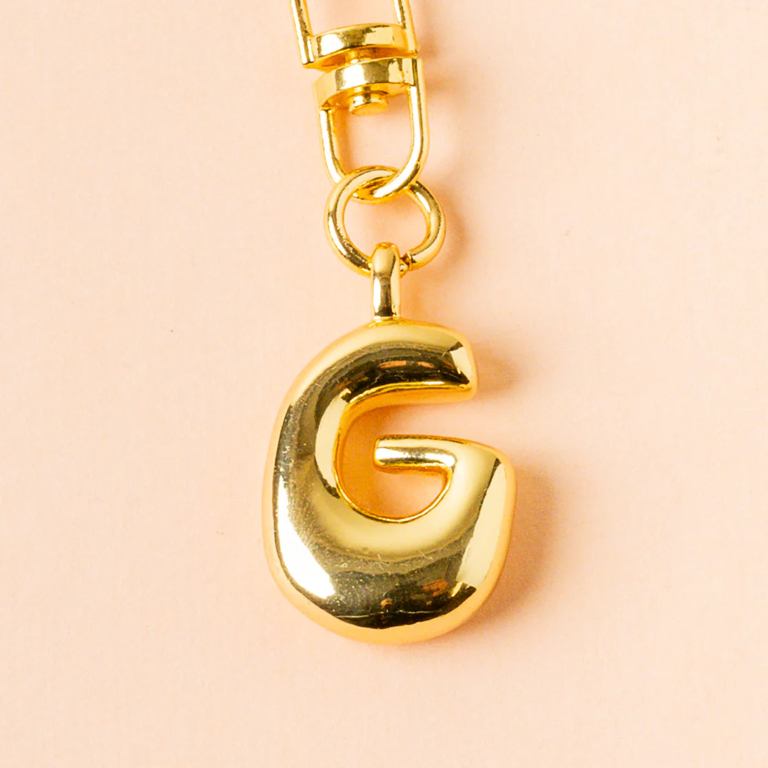 GOLD BUBBLE LETTER KEYCHAIN
